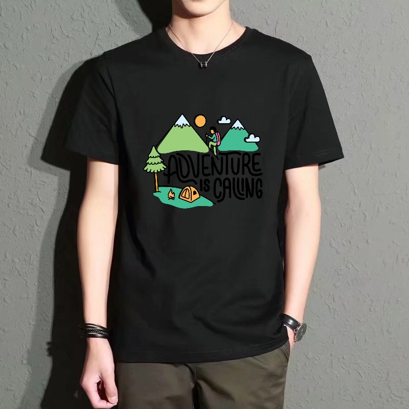 Men's Black Round-Neck Short-S – обзор и цена Outdoor Adventures Clothing