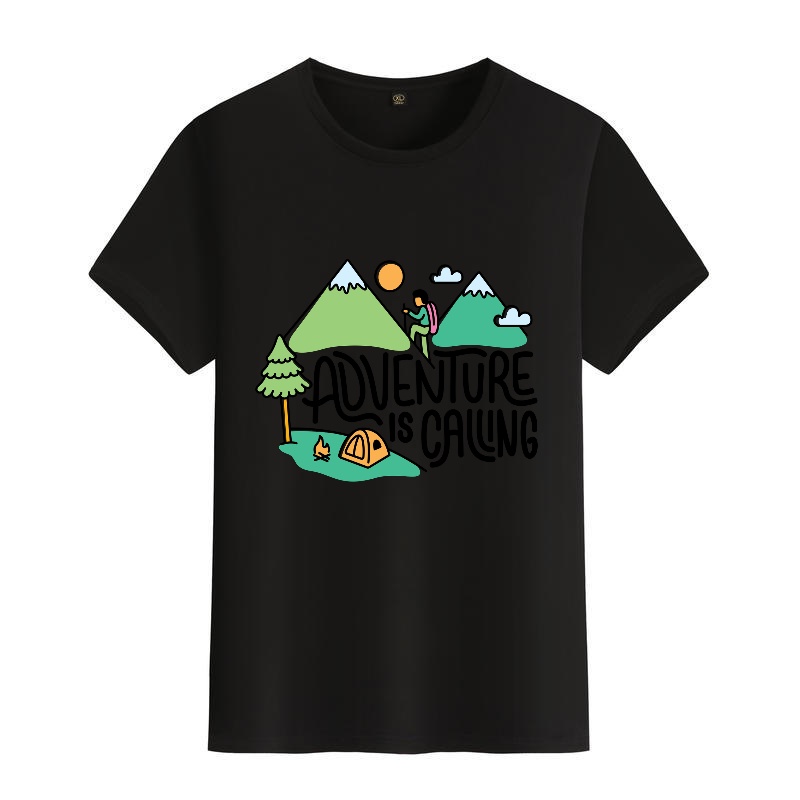 Men's Black Round-Neck Short-S – обзор и цена Outdoor Adventures Clothing